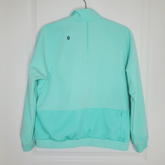 Figs Sydney Mariner Blue Green Zip Up Scrub Jacket - Picture 4 of 9